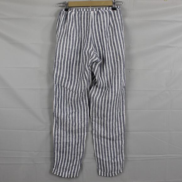 CP Shades Pants Womens XS Linen Striped White Blue Quiet Luxury Old Money Retro - Picture 4 of 11